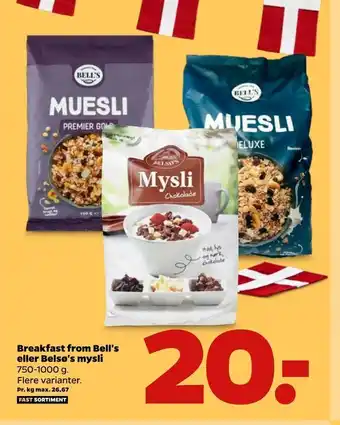Netto Breakfast from Bell's eller Belsø's mysli tilbud