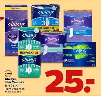 Netto Always eller Tampax tilbud