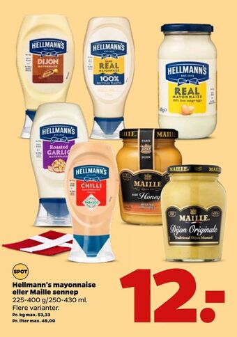 Netto Hellmann's mayonnaise eller Maille sennep tilbud