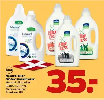 Netto Neutral eller Biotex maskinvask tilbud