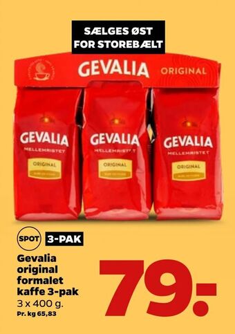 Netto Gevalia original formalet kaffe 3-pak tilbud
