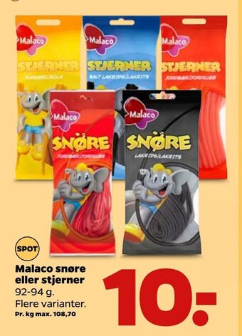 Netto Malaco snøre eller stjerner tilbud
