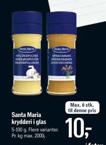 Føtex Santa Maria krydderi i glas tilbud