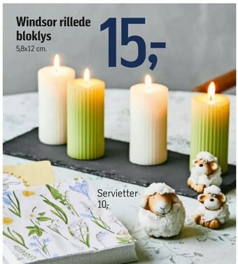Føtex Windsor rillede bloklys tilbud