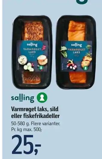 Føtex Varmrøget laks, sild eller fiskefrikadeller tilbud