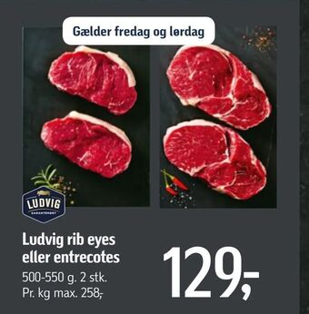 Føtex Ludvig rib eyes eller entrecotes tilbud
