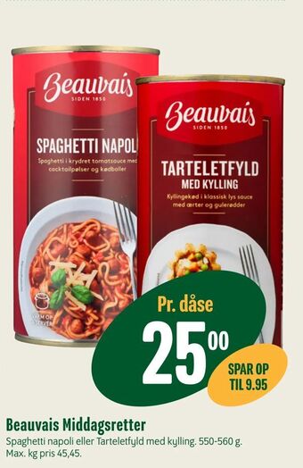 Min Købmand Beauvais Middagsretter tilbud
