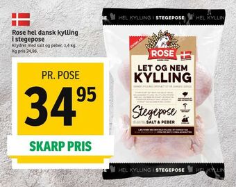 SPAR Rose hel dansk kylling i stegepose tilbud