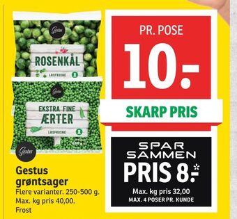 SPAR Gestus grøntsager tilbud