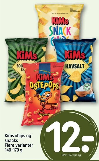 REMA 1000 Kims chips og snacks tilbud