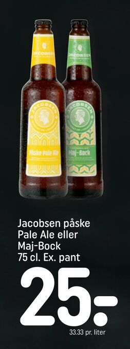 REMA 1000 Jacobsen påske Pale Ale eller Maj-Bock tilbud
