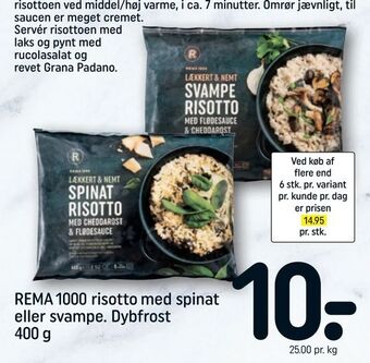 REMA 1000 REMA 1000 risotto med spinat eller svampe tilbud