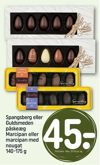 REMA 1000 Spangsberg eller Guldsmeden påskeæg Marcipan eller marcipan med nougat tilbud
