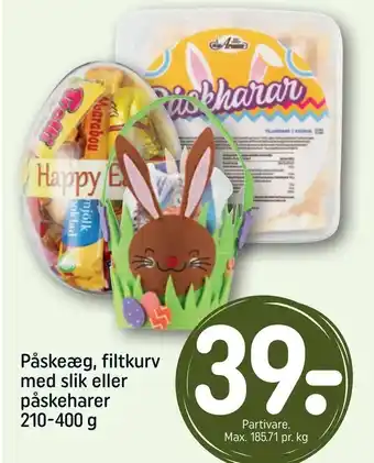REMA 1000 Påskeæg, filtkurv med slik eller påskeharer tilbud