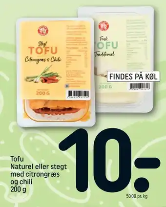 REMA 1000 Tofu Naturel eller stegt med citrongræs og chili 200 g tilbud