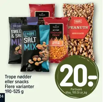 REMA 1000 Trope nødder eller snacks tilbud