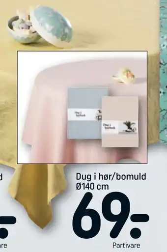 REMA 1000 Dug i hør/bomuld Ø140 cm tilbud