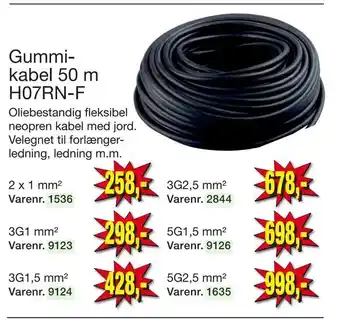 Harald Nyborg Gummi- kabel 50 m H07RN-F tilbud
