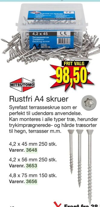 Harald Nyborg Rustfri A4 skruer tilbud
