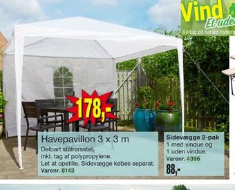 Harald Nyborg Havepavillon 3 x 3 m tilbud