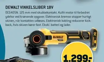 XL-BYG Dewalt vinkelsliber 18v tilbud