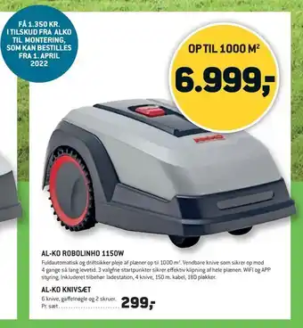 XL-BYG Al-ko robolinho 1150w tilbud