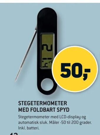 XL-BYG Stegetermometer med foldbart spyd tilbud