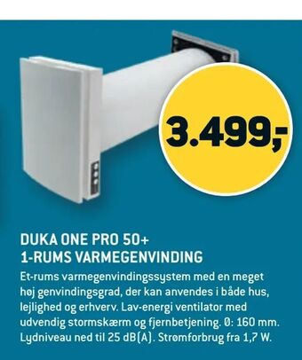 XL-BYG Duka one pro 50+ 1-rums varmegenvinding tilbud