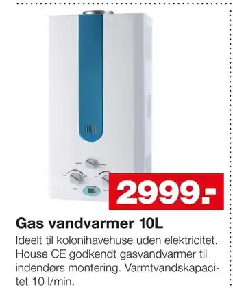 Gas vandvarmer 10L
