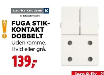 jem & fix Fuga stik- kontakt dobbelt tilbud