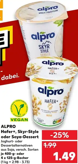 Kaufland Alpro Hafer, Skyr-Style Oder Soya-Dessert tilbud