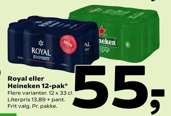 Coop 365 Royal eller Heineken 12-pak tilbud