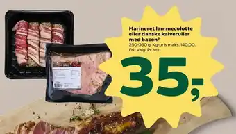 Coop 365 Marineret lammeculotte eller danske kalveruller med bacon tilbud