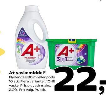 Coop 365 A+ vaskemiddel tilbud