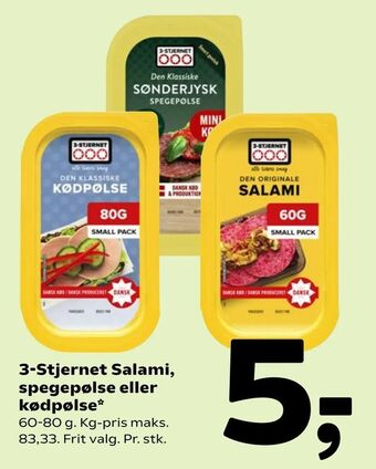 3-Stjernet Salami, spegepølse eller kødpølse