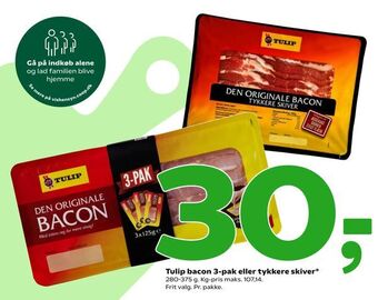Coop 365 Tulip bacon 3-pak eller tykkere skiver tilbud