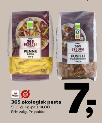Coop 365 365 økologisk pasta tilbud