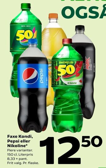 Coop 365 Faxe Kondi, Pepsi eller Nikoline tilbud