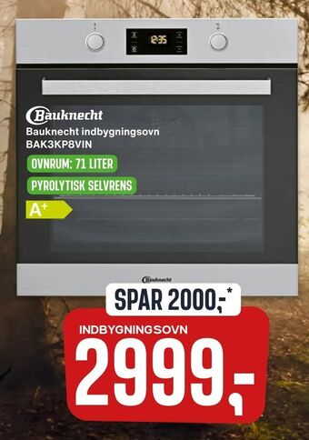 Skousen Bauknecht indbygningsovn BAK3KP8VIN tilbud