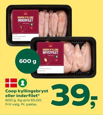 Coop 365 Coop kyllingebryst eller inderfilet tilbud