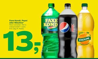 Coop 365 Faxe Kondi, Pepsi eller Nikoline tilbud