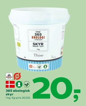 Coop 365 365 økologisk skyr tilbud