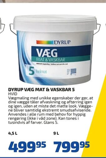 Davidsen Dyrup væg mat & vaskbar 5 tilbud