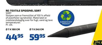 Davidsen Re-textile spidspæl sort tilbud
