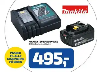 Davidsen Makita 18v akku pakke tilbud