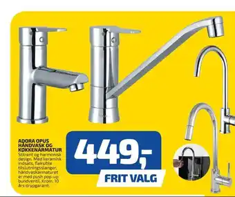 Adora opus håndvask og køkkenarmatur