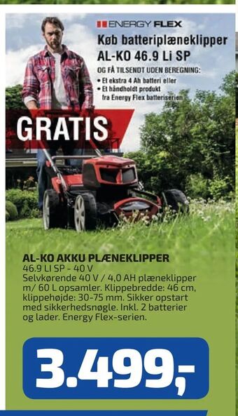 Davidsen Al-ko akku plæneklipper tilbud