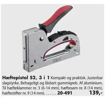 Biltema Hæftepistol S2,3 i 1 tilbud