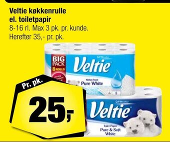 Calle Veltie køkkenrulle el. toiletpapir tilbud