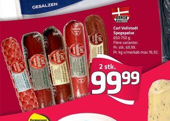 Fleggaard Carl Vollstedt Spegepølse tilbud